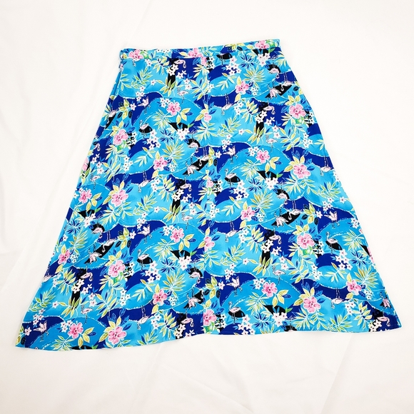 Sag Harbor Blue Floral Flowy Midi Skirt Size Small - Picture 6 of 8